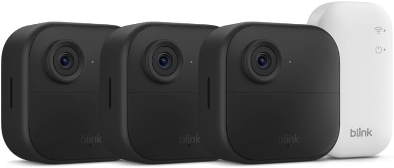 Blink Outdoor 4 Wireless Smart Security Camera, Sync Module Core Included, 3 Camera System