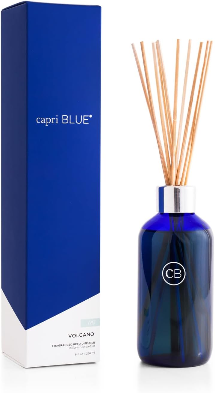 Capri Blue Volcano Reed Diffuser Set, Cobalt Blue, 8 fl oz